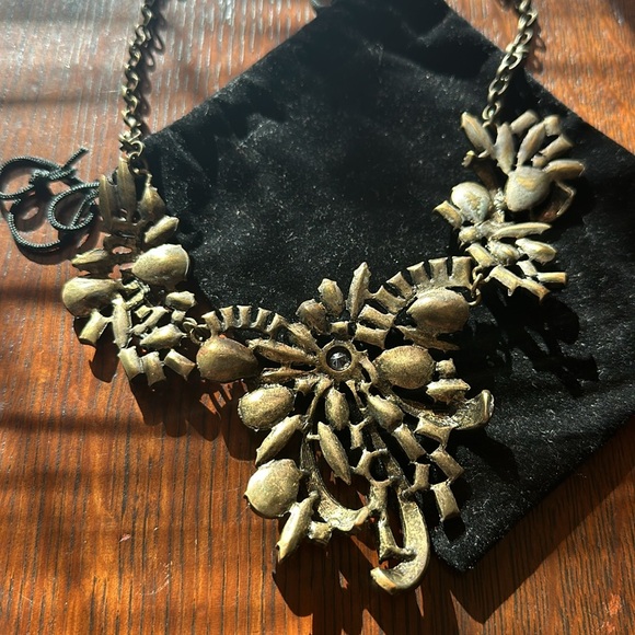 J.Crew style rhinestone statement necklace. Bronze hardware and clasp. EUC - Picture 9 of 13